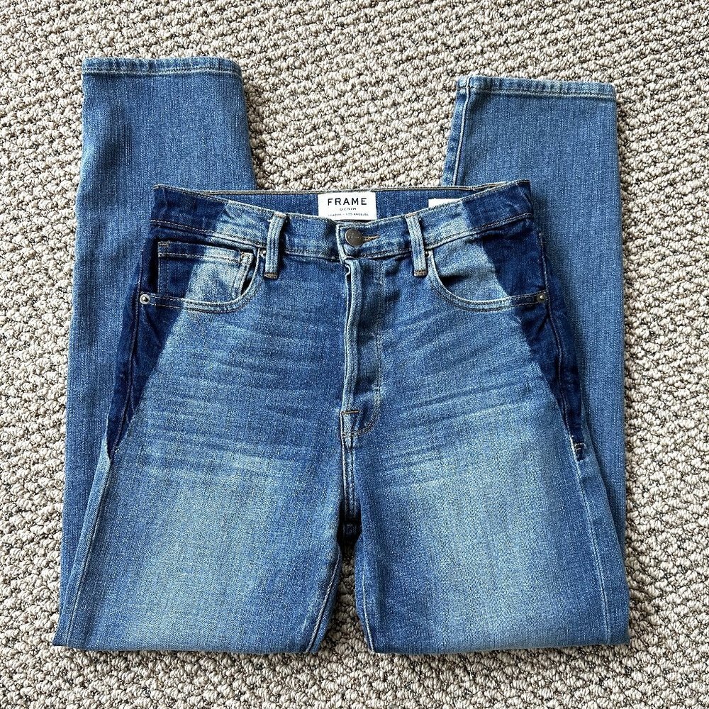 FRAME Le Original Gusset Slim Straight Leg Jeans in Elton Wash - Picture 11 of 11